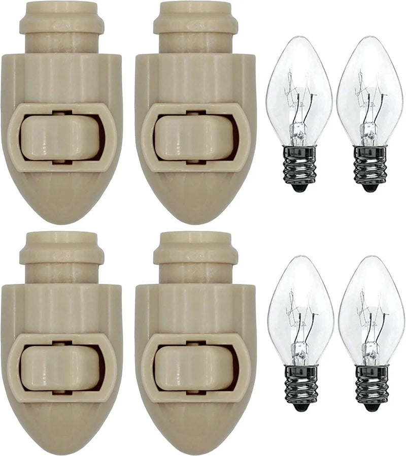 Creative Hobbies Plug in Night Light Module Includes 4 Watt Bulb, Ivory Plastic, Great for Making Your Own DIY Decorative Night Lights, Pack of 4 Home & Garden > Lighting > Night Lights & Ambient Lighting Creative Hobbies   