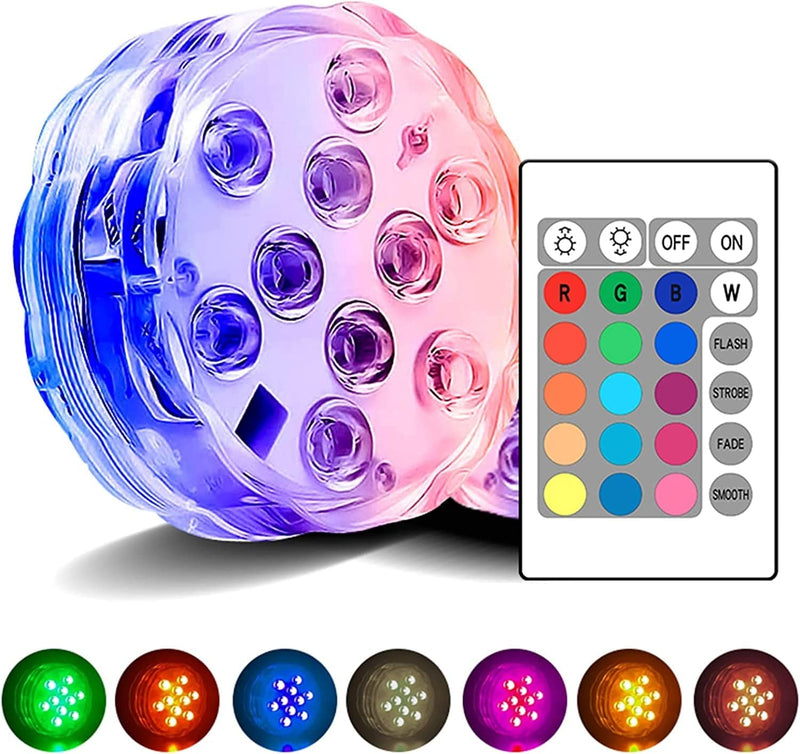 Creatrek Submersible LED Lights, 16 Color Changing Christmas Lights, Battery Operated Christmas Lights for Christmas Indoor Outdoor Party Yard Decor Home & Garden > Pool & Spa > Pool & Spa Accessories YJM 1  