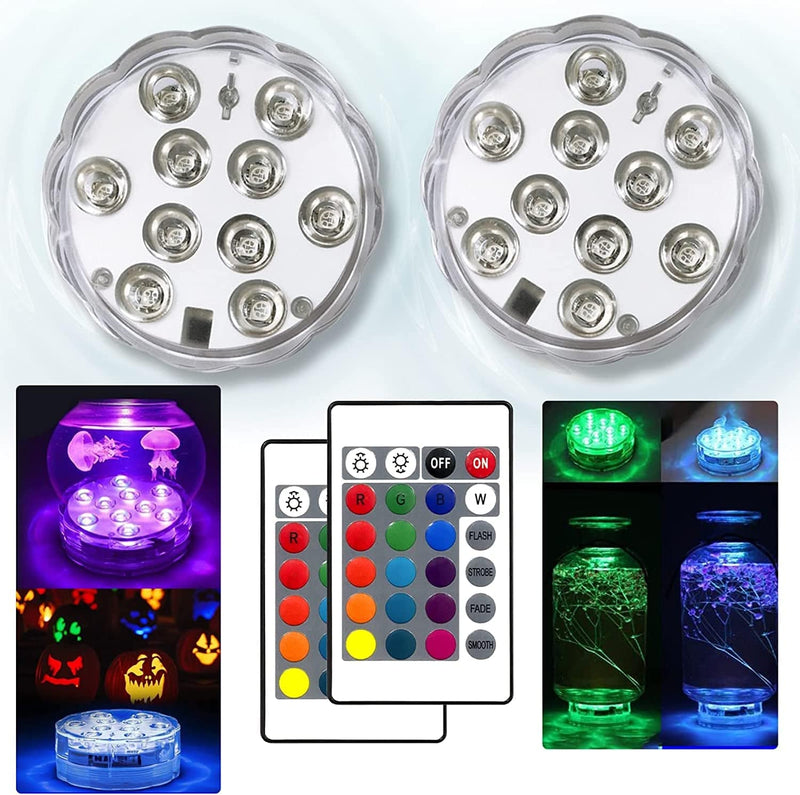 Creatrek Submersible LED Lights, Waterproof Christmas Lights Outdoor, Battery Operated Christmas Lights for Hot Tub Party Backyards Pumpkins Home & Garden > Pool & Spa > Pool & Spa Accessories YJMLED 2  