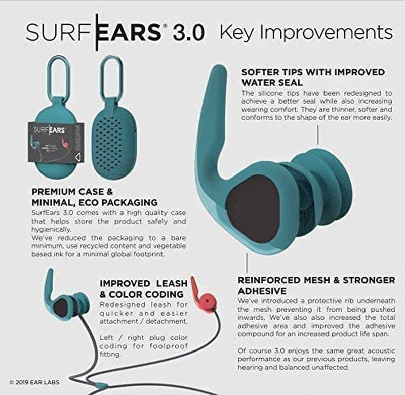 Creatures of Leisure Surfears Water Out Sound in Ear Plugs Sporting Goods > Outdoor Recreation > Boating & Water Sports > Swimming SurfEars   