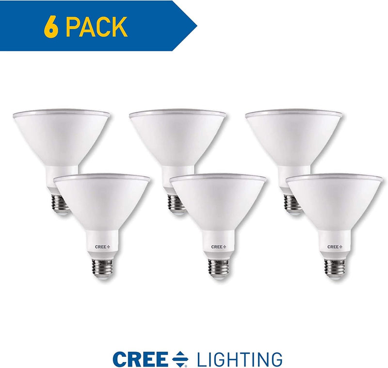 Cree Lighting, PAR38 Weatherproof Outdoor Flood 120W Equivalent LED Bulb, 25 Degree Spot, 1200 Lumens, Dimmable, Bright White 3000K, 25,000 Hour Rated Life 90+ CRI | 6-Pack Home & Garden > Lighting > Flood & Spot Lights Cree Lighting   