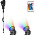CREPOW RGB Pond Lights, Super Bright Underwater Colorful Landscape Spotlights, 98Ft Remote Control IP68 Waterproof LED Submersible Fountain Lights for Fish Aquarium Tank Garden Yard Pool (Set of 3) Home & Garden > Pool & Spa > Pool & Spa Accessories CREPOW Rgb-2 Lamp  
