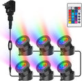 CREPOW RGB Pond Lights, Super Bright Underwater Colorful Landscape Spotlights, 98Ft Remote Control IP68 Waterproof LED Submersible Fountain Lights for Fish Aquarium Tank Garden Yard Pool (Set of 3) Home & Garden > Pool & Spa > Pool & Spa Accessories CREPOW Rgb-6 Lamp  
