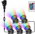 CREPOW RGB Pond Lights, Super Bright Underwater Colorful Landscape Spotlights, 98Ft Remote Control IP68 Waterproof LED Submersible Fountain Lights for Fish Aquarium Tank Garden Yard Pool (Set of 3) Home & Garden > Pool & Spa > Pool & Spa Accessories CREPOW Rgb-5 Lamp  