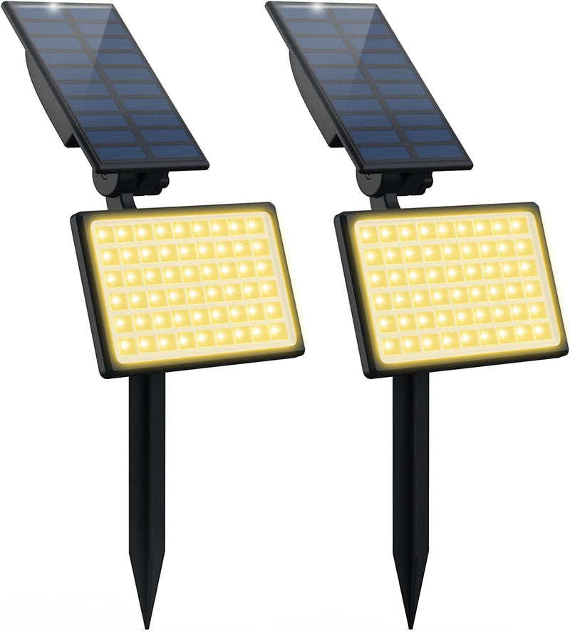 CREPOW Solar Spot Lights Outdoor, 54 LED Solar Flood Lights Outdoor Waterproof Security Wall Lamp Adjustable & Auto On/Off Spotlights for Garden, Yard, Lawn, Driveway (Warm White-2 Pack) Home & Garden > Lighting > Flood & Spot Lights CREPOW Warm White/2 Pack  