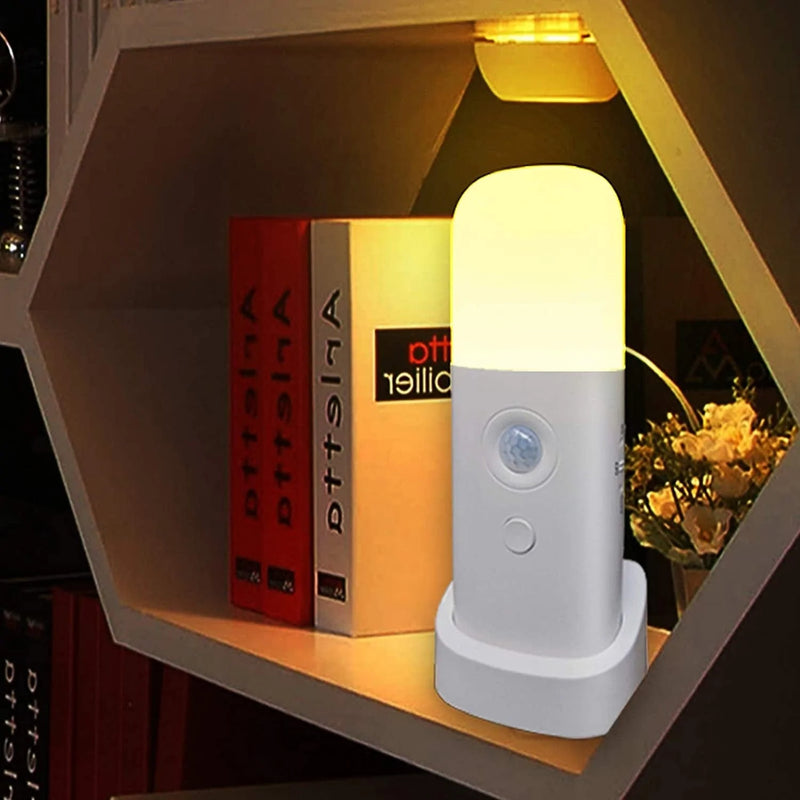CREWEEL Motion Sensor Night Light Indoor, 2000Mah Battery Operated Lights, Cordless Table Lamps for Kids, 5 Stages Dimmable LED Nursery Night Lights for Bedroom, Bathroom, Hallway ( 2Pack Home & Garden > Lighting > Night Lights & Ambient Lighting shenzhen Creweel technolog co.,ltd Warm White One Pack 