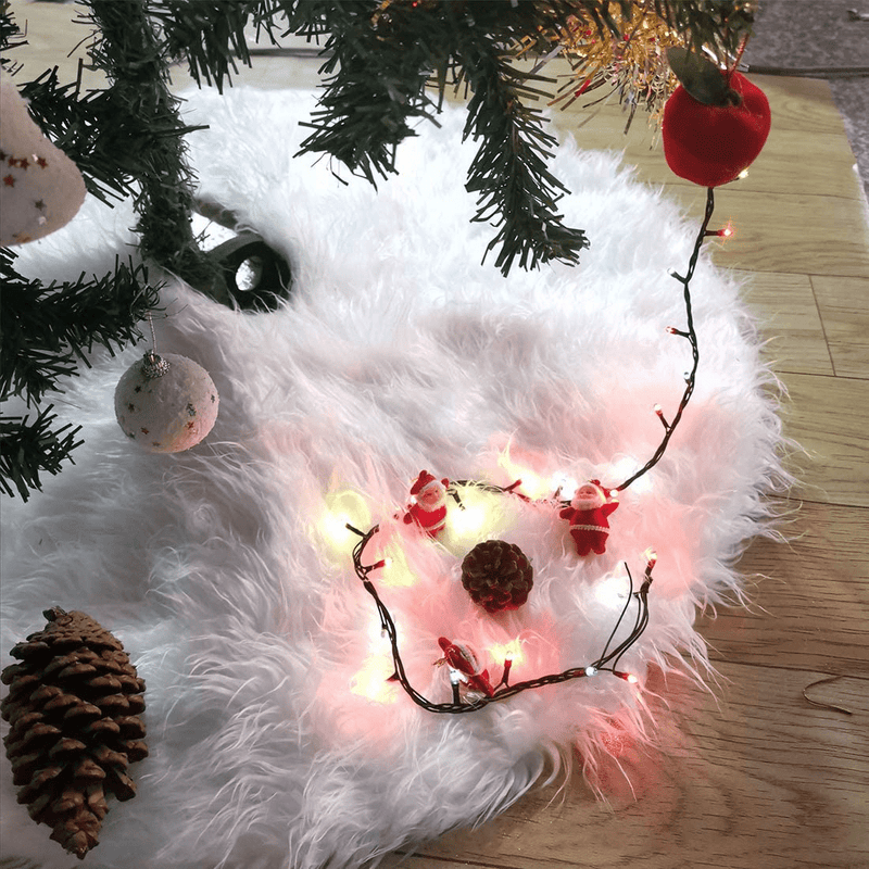 CrownUS Christmas Tree Skirt 48 inches Large Plush Skirt Decor, Rustic Xmas Tree Holiday Decorations (48 in, Plush Skirt) Home & Garden > Decor > Seasonal & Holiday Decorations > Christmas Tree Skirts CrownUS   