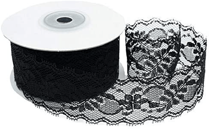 CT CRAFT LLC White Lace Trim Ribbon, Sewing Lace for Trimmings Works, Home Decoration, Gift Wrapping, DIY Crafts, Baby Shower, 1.5 Inch (35mm) X 20 Yards, Wedding White Arts & Entertainment > Hobbies & Creative Arts > Arts & Crafts ‎CT CRAFT LLC Black 10Y  
