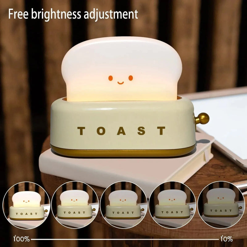 Cute Bread Toast Lamp，Echargeable Timer Adjustable Brightness Cute Bread LED Night Lamp，Portable Bedroom Bedside Sleep Lamps,Desk Decor Lights for Baby Girls Boyswnwnya (Yellow) Home & Garden > Lighting > Night Lights & Ambient Lighting WNWNYA   