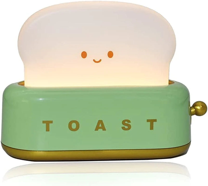 Cute Bread Toast Lamp，Echargeable Timer Adjustable Brightness Cute Bread LED Night Lamp，Portable Bedroom Bedside Sleep Lamps,Desk Decor Lights for Baby Girls Boyswnwnya (Yellow) Home & Garden > Lighting > Night Lights & Ambient Lighting WNWNYA Green  