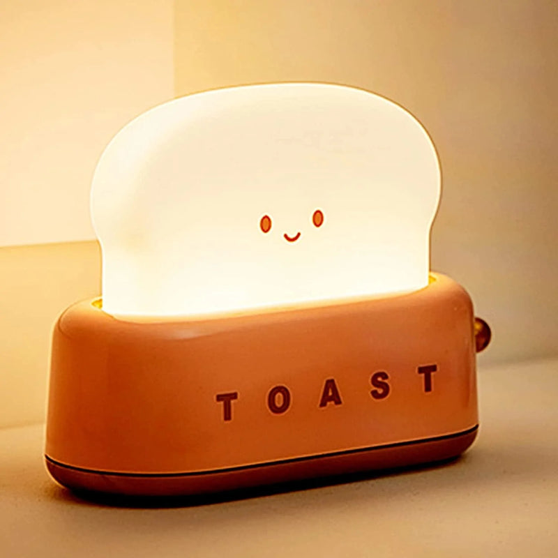 Cute Toast Night Lamp,Dimmable LED Night Light Rechargeable Desk Lamp with Timer, Portable Bedroom Bedside Lamps,Christmas Decor Lights for Baby Girls Boys Sleep (Green) Home & Garden > Lighting > Night Lights & Ambient Lighting Rehenbsem Red  