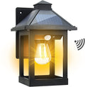 CYHKEE 2 Pack Solar Wall Lanterns Outdoor with 3 Modes, Wireless Dusk to Dawn Motion Sensor LED Sconce Lights IP65 Waterproof, Exterior Front Porch Security Lamps Wall Mount Patio Fence Decorative Home & Garden > Lighting > Lamps CYHKEE Black (1 Pack)  