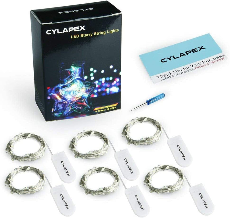 CYLAPEX 12 Pack Blue Fairy String Lights Battery Operated Fairy Lights Starry String Lights on 3.3Ft/1M Silvery Copper Wire DIY Christmas Decoration Costume Wedding Party Halloween Easter Home & Garden > Lighting > Light Ropes & Strings CYLAPEX   