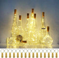 Cynzia 20 LED Wine Bottle Lights with Cork, 15 Pack Battery Operated Cork Shape Fairy Light Waterproof Mini Copper Silver Wire String Lights for Party, Wedding, Christmas, Bedroom Decor (Cold White) Home & Garden > Lighting > Light Ropes & Strings Cynzia Warm White  