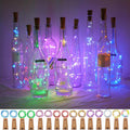 Cynzia 20 LED Wine Bottle Lights with Cork, 15 Pack Battery Operated Cork Shape Fairy Light Waterproof Mini Copper Silver Wire String Lights for Party, Wedding, Christmas, Bedroom Decor (Cold White) Home & Garden > Lighting > Light Ropes & Strings Cynzia Colorful  