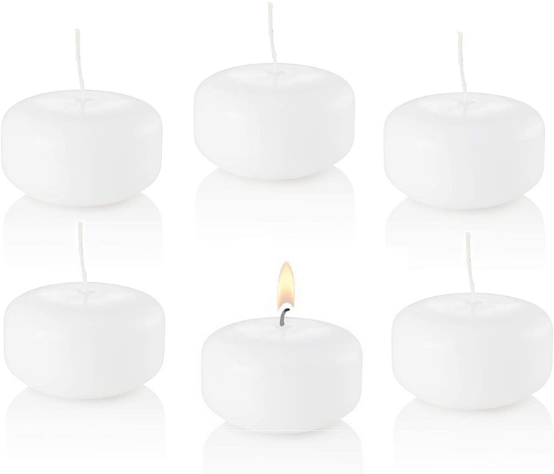 D'light Online Large Floating Candles 3 Inch Bulk Pack for Events, Weddings, Spa, Home Decor, Special Occasions and Holiday Decorations (Set of 72, White) Home & Garden > Decor > Home Fragrances > Candles D'light Online White Small - 2" (Set of 144) 