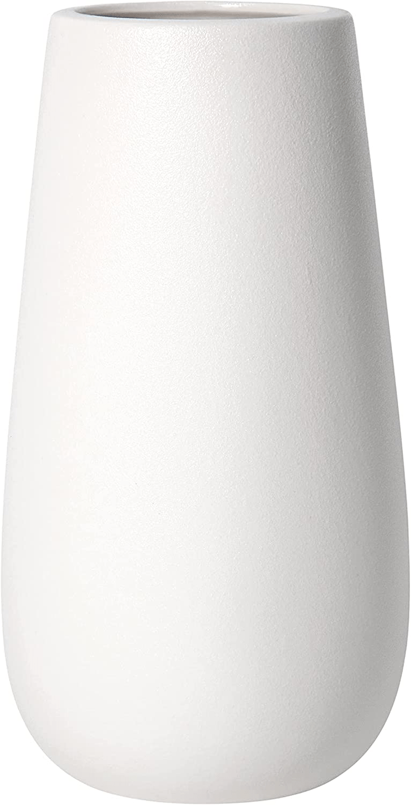 D'vine Dev 10 Inch Elegant Oval Ceramic Vase for Flowers, Home Décor Vase with Design Box, White, VS-OV-SW Home & Garden > Decor > Vases D'vine Dev White  