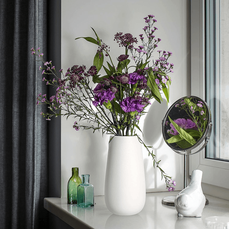 D'vine Dev 10 Inch Elegant Oval Ceramic Vase for Flowers, Home Décor Vase with Design Box, White, VS-OV-SW Home & Garden > Decor > Vases D'vine Dev   