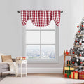 Grey and White Buffalo Plaid Tie up Valance Curtains, Buffalo Check Gingham Farmhouse Retro Adjustable Tie-Up Shades Window Treatment Kitchen Curtains for Cafe Bathroom Windows, 56 X 18", Silver/Gray Home & Garden > Decor > Window Treatments > Curtains & Drapes ZJDECOR White/Red  
