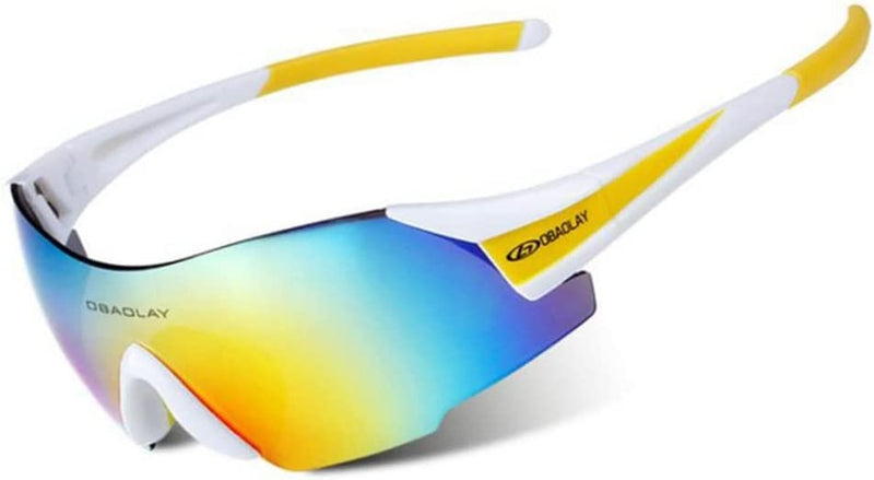 Gaolfuo Cycling Glasses UV400 Outdoor Sports Eyewear Fashion Frameless Bike Bicycle Sunglasses MTB Goggles Riding Equipment Sporting Goods > Outdoor Recreation > Cycling > Cycling Apparel & Accessories Gaolfuo White Yellow  