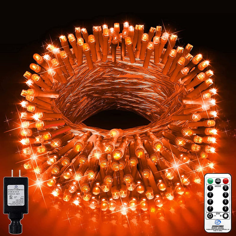 Hometimes 500 LED Christmas String Lights, 197 FT Connectable Waterproof String Lights Green Wire with 8 Modes, Xmas Vintage Decorations for Indoor Outdoor Party Yard Garden Decor (Blue) Home & Garden > Lighting > Light Ropes & Strings Hometimes 99ft 300 LED Clear Wire Orange 