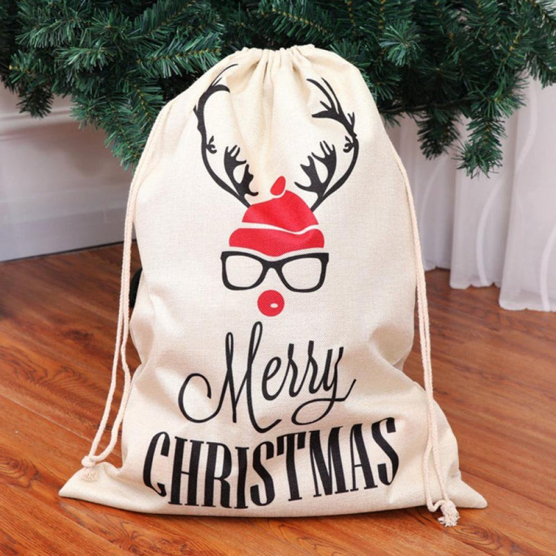 Christmas Gift Bags, Santa Burlap Sack with Drawstring 26" X 19" for Large Xmas Package Storage, Event Party Supplies, Christmas Party Favors Arts & Entertainment > Party & Celebration > Party Supplies Stibadium Spectacled Elk  