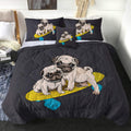 Sleepwish Valentines Day Comforter Set Pug Pink Heart Quilt Set for Queen Bed 4 Piece Dogs Pattern Quilt Sets Cute Animals Bedding Sets with 2 Pillow Shams and 1 Cushion Cover Gifts for Women Him Her Home & Garden > Linens & Bedding > Bedding Youhao 5 Queen 