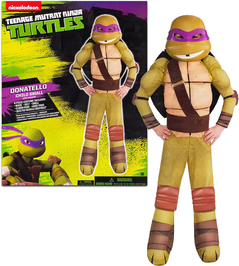 Teenage Mutant Ninja Turtles Costumes for Boys - TMNT Halloween Costume for Kids with Muscle Bodysuit, Mask, Shell, More  Nickelodeon Donatello 4-6 