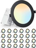 LEDIARY 24 Pack LED Recessed Lighting 6 Inch with Junction Box, 3000K Warm White, 1100LM, 12W Eqv 110W, Dimmable Can-Killer Downlight - IC Rated, ETL Certified Home & Garden > Lighting > Flood & Spot Lights LEDIARY 2500k/2700k/3000k/3500k/4000k/5000k - 6cct Black 6 inch 