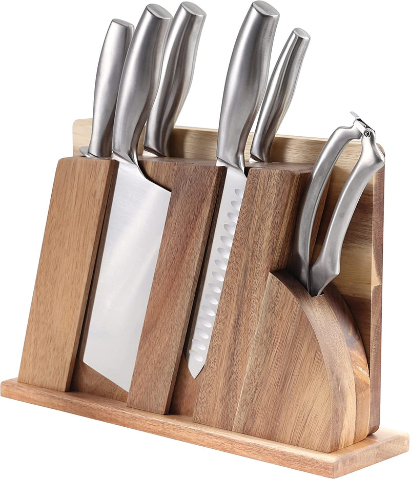 GOOD HELPER Knife Set, 8 Pieces Kitchen Knife Set with Block, Knife Block Set with Sharpener & Shears, Meat Cleaver Knife Set, Stainless Steel Hollow Handle Knife and Cutting Board Set Home & Garden > Kitchen & Dining > Kitchen Tools & Utensils > Kitchen Knives Good Helper   
