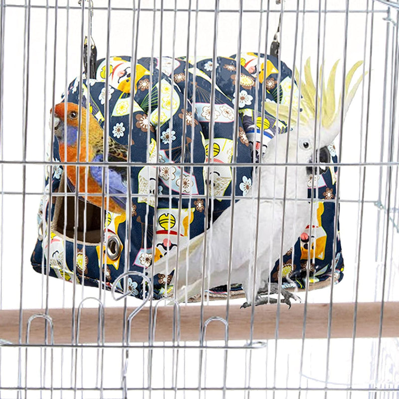 PETSOLA Parrots Hanging Hammock Bed Cage Accessories with Hook and Chain Bird House Nest for African Grey Budgies Lovebirds Cockatiels Small Animals, 29X23X21Cm Animals & Pet Supplies > Pet Supplies > Bird Supplies > Bird Cages & Stands PETSOLA   