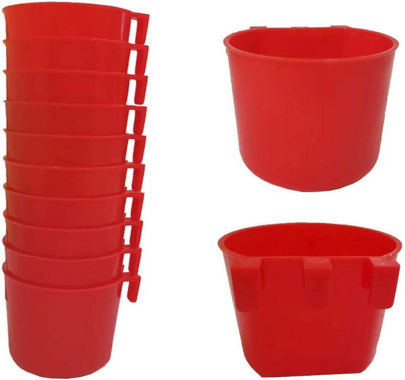 10Pcs Feeder Cage Cups Hanging Chicken Water Cups Pet Bowl with Hooks Rabbit Food Dish for Cages Plastic Feeding & Watering Supplies for Pigeon Poultry Roosters Gamefowl Parakeet Animals & Pet Supplies > Pet Supplies > Bird Supplies > Bird Cage Accessories > Bird Cage Food & Water Dishes TG001   