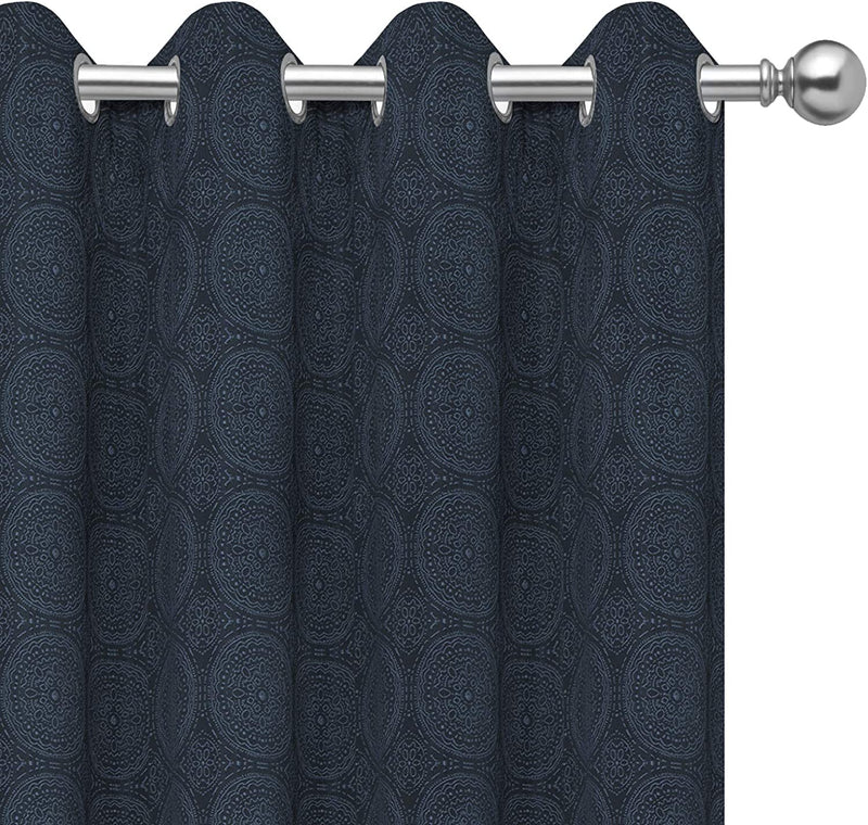 Purefit Jacquard Blackout Curtains for Bedroom & Living Room, Cold/Heat/Sun Blocking Noise Reduction Thermal Insulated Lined Window Drapes, Wine, 52 X 63 Inch Long, Set of 2 Grommet Curtain Panels Home & Garden > Decor > Window Treatments > Curtains & Drapes PureFit Navy 52x84 IN 