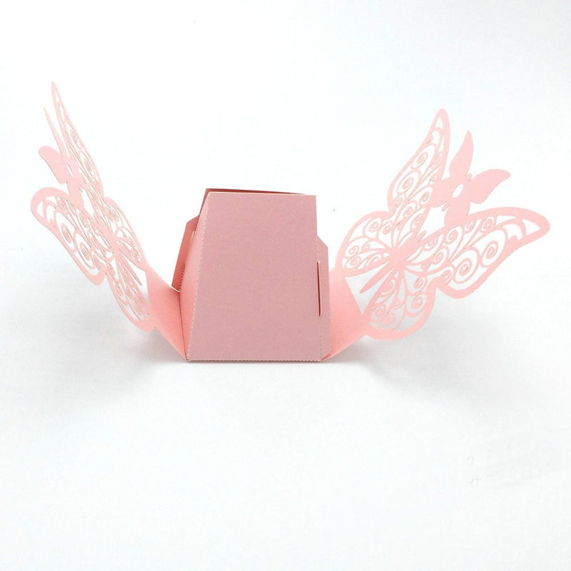 New 50Pcs Laser Cut Big Butterfly Wedding Favor Box Candy Box Gift Box Wedding Favors Event Party Supplies Wedding Decoration (Red) Arts & Entertainment > Party & Celebration > Party Supplies Barka Ave   