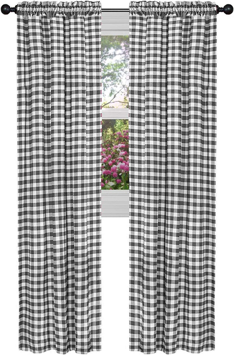 Goodgram Buffalo Check Plaid Gingham Custom Fit Window Curtain Treatments - Assorted Colors & Sizes (Black, Single 84 In. Panel) Home & Garden > Decor > Window Treatments > Curtains & Drapes GoodGram Black Single 84 in. Panel 
