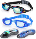 RIOROO Swim Goggles, Swimming Goggles No Leaking Anti-Fog for Women Men Adult Youth Sporting Goods > Outdoor Recreation > Boating & Water Sports > Swimming > Swim Goggles & Masks RIOROO Blue&mirrored Gold  