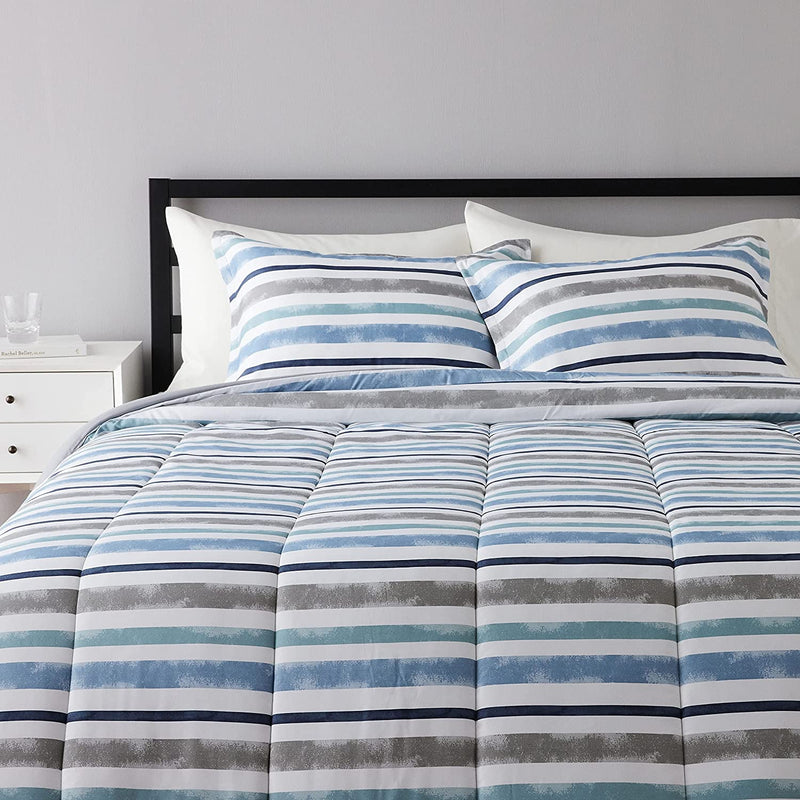 Comforter Set, Full / Queen, Blush, Microfiber, Ultra-Soft Home & Garden > Linens & Bedding > Bedding > Quilts & Comforters KOL DEALS Blue Harbor Stripes Comforter Set Full/Queen