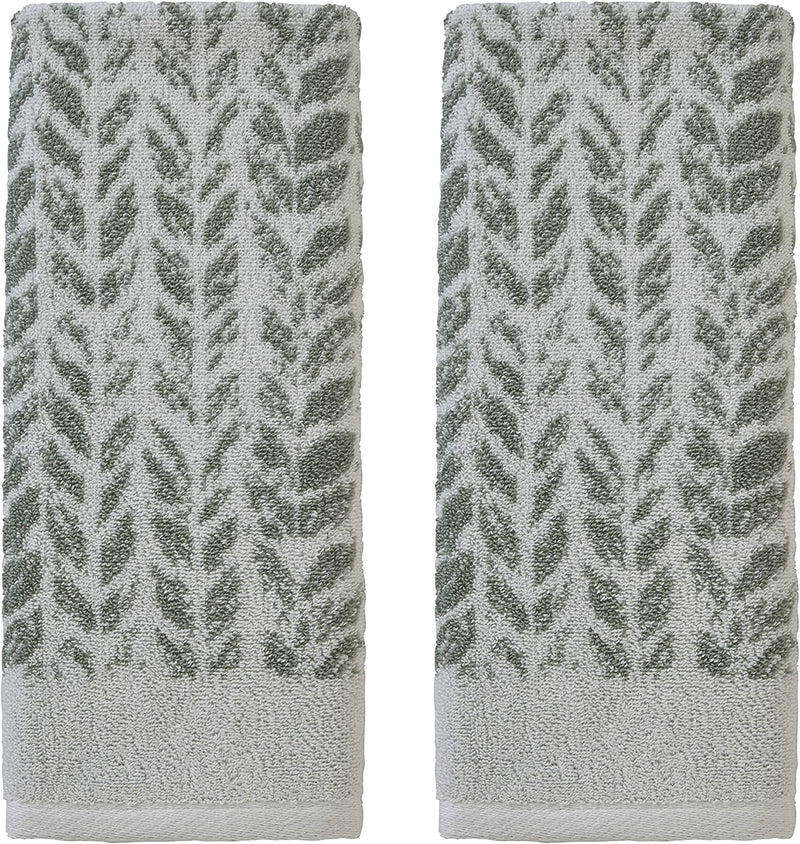 SKL Home by Saturday Knight Ltd. Distressed Leaves Bath Towel,Sage Home & Garden > Linens & Bedding > Towels Saturday Knight Ltd. Sage Hand Towel Set 