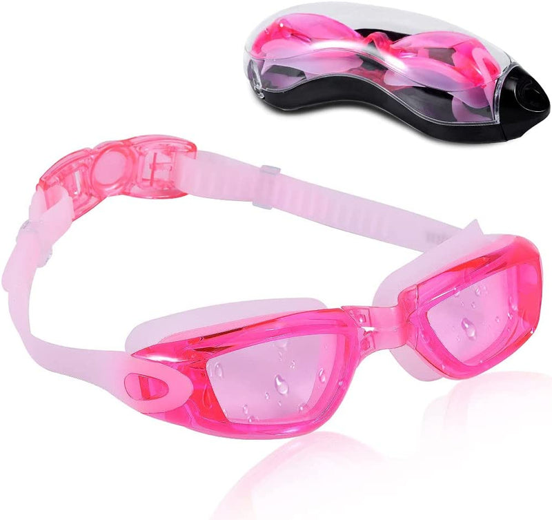 Rapidor Swim Goggles for Men Women Teens, Anti-Fog Uv-Protection Leak-Proof, RP905 Series Sporting Goods > Outdoor Recreation > Boating & Water Sports > Swimming > Swim Goggles & Masks Rapidor Pink- Tinted & Clear Lenses  