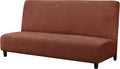 Subrtex Stretch Armless Sofa Slipcover Foldable Futon Cover Sofa Bed Washable Removable Furniture Protector (Celadon) Home & Garden > Decor > Chair & Sofa Cushions SUBRTEX Brick  
