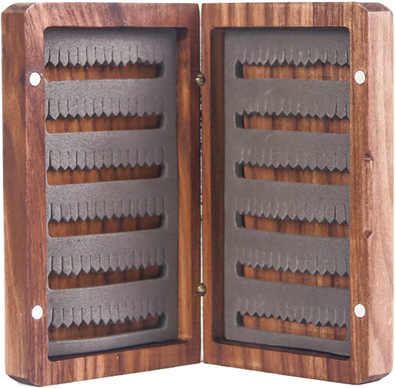 M MAXIMUMCATCH Maxcatch Black Walnut Wooden Fly Box Hand Made Premium Fishing Tackle Box Sporting Goods > Outdoor Recreation > Fishing > Fishing Tackle Maxcatch   