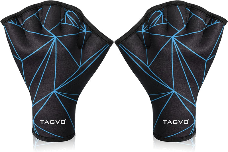 TAGVO Swimming Aquatic Gloves, Aquatic Gloves for Helping Upper Body Resistance, Webbed Swim Gloves Well Stitching, No Fading, Sizes for Men Women Adult Children Aqua Therapy, Pool Fitness Sporting Goods > Outdoor Recreation > Boating & Water Sports > Swimming > Swim Gloves TAGVO blue Medium 
