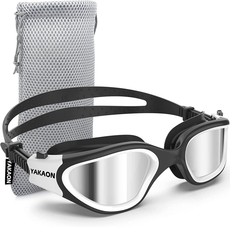 Swim Goggles, YAKAON Polarized Anti-Fog Swimming Goggles for Adult Men Women Sporting Goods > Outdoor Recreation > Boating & Water Sports > Swimming > Swim Goggles & Masks YAKAON A1-polarized Silver  