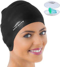 Silicone Swim Cap for Long Hair, Swimming Cap for Women Long Hair, Flexible Adult Swimmers Cap, Waterproof Bathing Swimming Pool Cap with Nose Clip, Stretchy and Lightweight, Keep Hair Dry Sporting Goods > Outdoor Recreation > Boating & Water Sports > Swimming > Swim Caps SWIM ELITE BLACK  