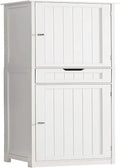 IWELL Tall Linen Tower Cabinet, Freestanding Bathroom Cabinet with 2 Doors 6 Tier Shelves & Drawer, Narrow Floor Storage Cabinet for Living Room, White Home & Garden > Household Supplies > Storage & Organization IWELL White  