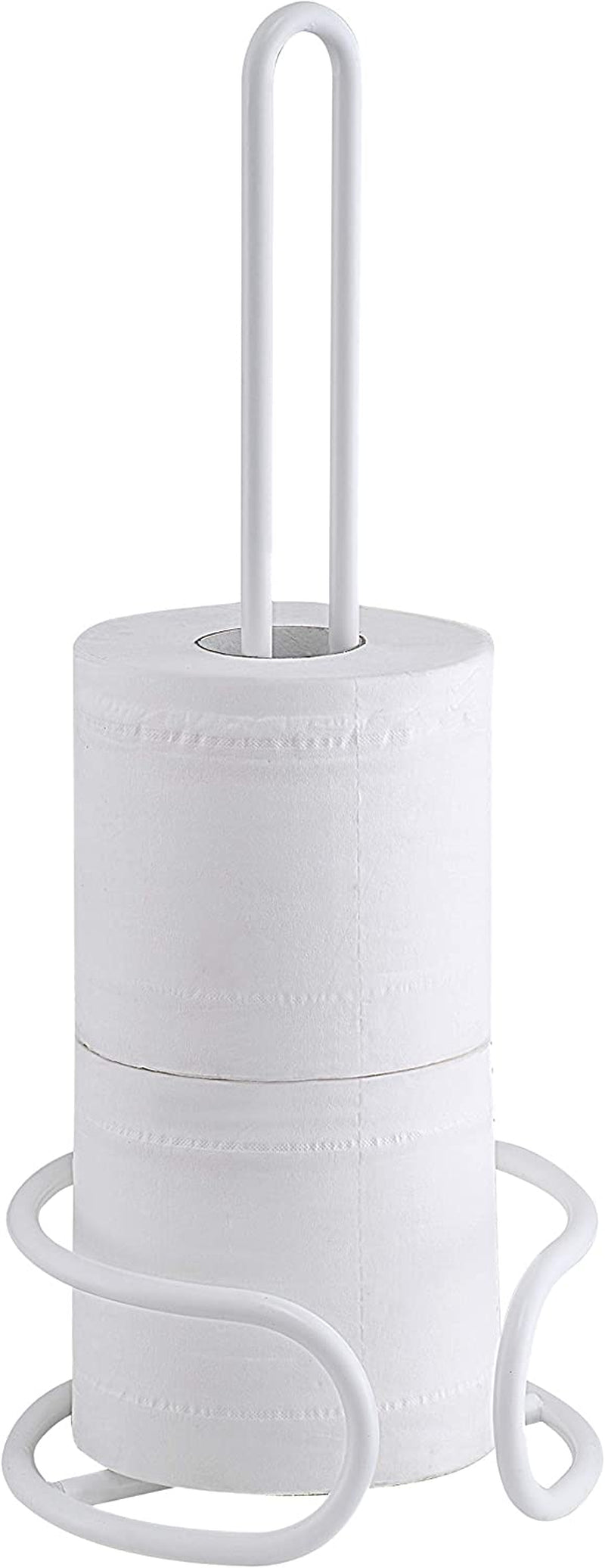 Sunnypoint Heavy Wire Gauge Spare Bathroom Toilet Tissue Paper Roll Holder Storage Stand Home & Garden > Household Supplies > Storage & Organization SunnyPoint White  