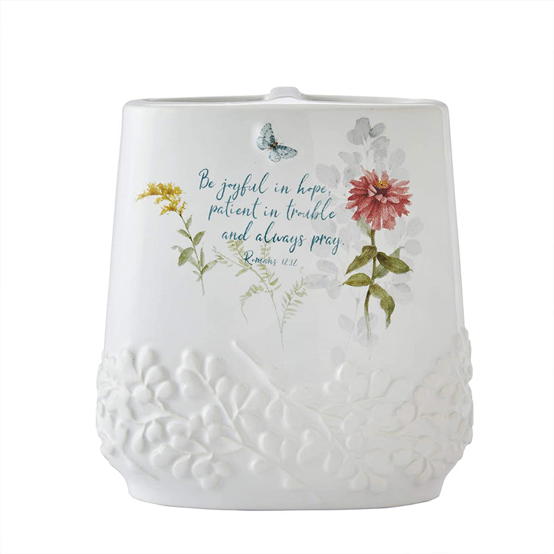 SKL Home Inspirational Meadow Bath Towel, White Home & Garden > Linens & Bedding > Towels Saturday Knight Ltd. Toothbrush Holder  