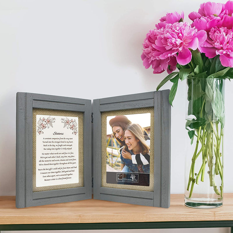 Sisters Gifts from Sister - 5X7 Picture Frame and "Sisters" Poem - Birthday, Valentines Day, Wedding, Christmas, Long Distance, Mothers Day, Maid of Honor, Best Friend