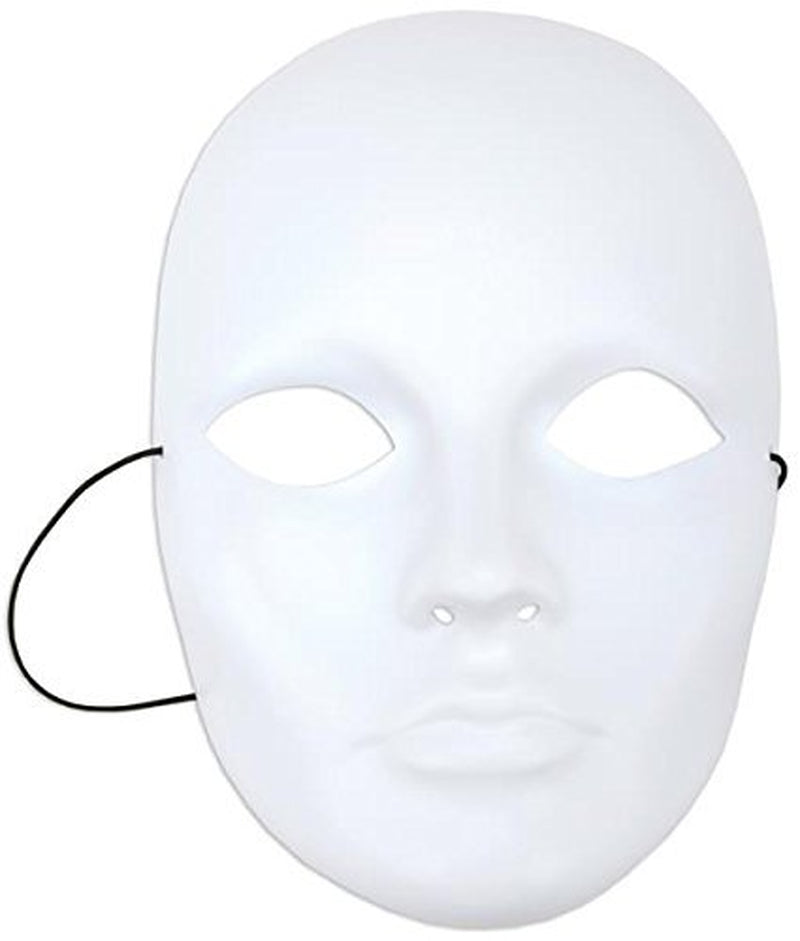 Mask-It Form Full Male Face, White, 8.5"