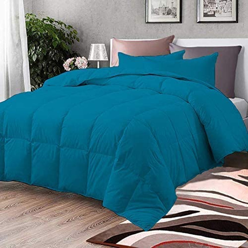 Comforter Bed Set - All Season Chocolate down Alternative Quilted Comforter Bed Set - 100% Cotton 800 Thread Count - Duvet Insert or Stand Alone Comforter - 3 Pcs Set - Oversized Queen Home & Garden > Linens & Bedding > Bedding > Quilts & Comforters BSC Collection Teal Oversized Queen 